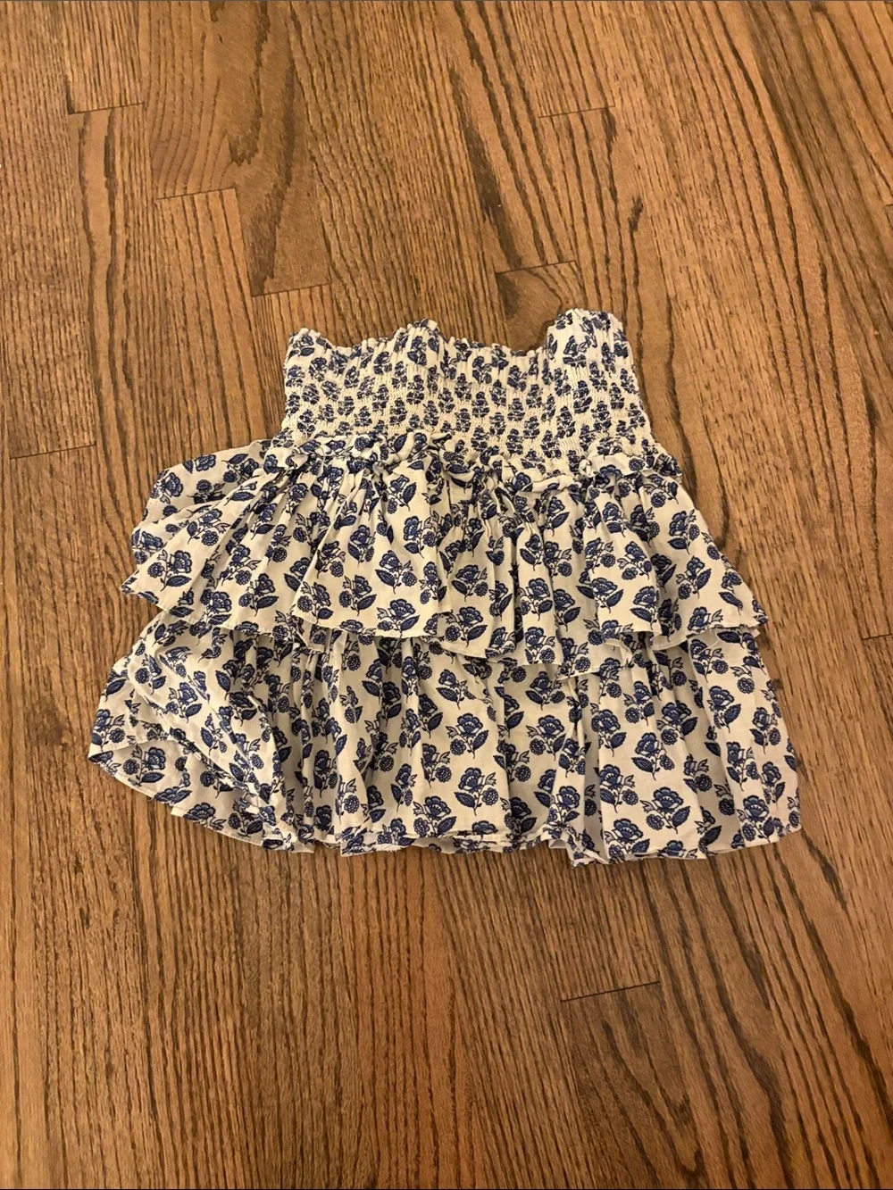 Janie and Jack blue and white floral Print skirt